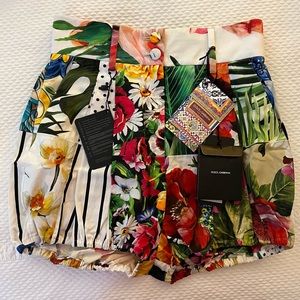 NWT Dolce & Gabbana Poplin Shorts Elastic Leg Opening IT 40